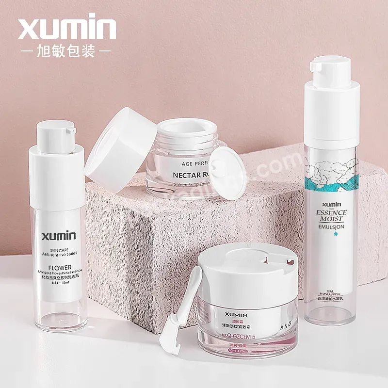 Luxury Cosmetics Airless Pump Bottles And Jars Set Eye Cream Container Face Cream Jar With Spoon - Buy Cosmetics Bottles And Jars Set,Luxury Cosmetics Bottle,Airless Pump Bottle Cosmetic.