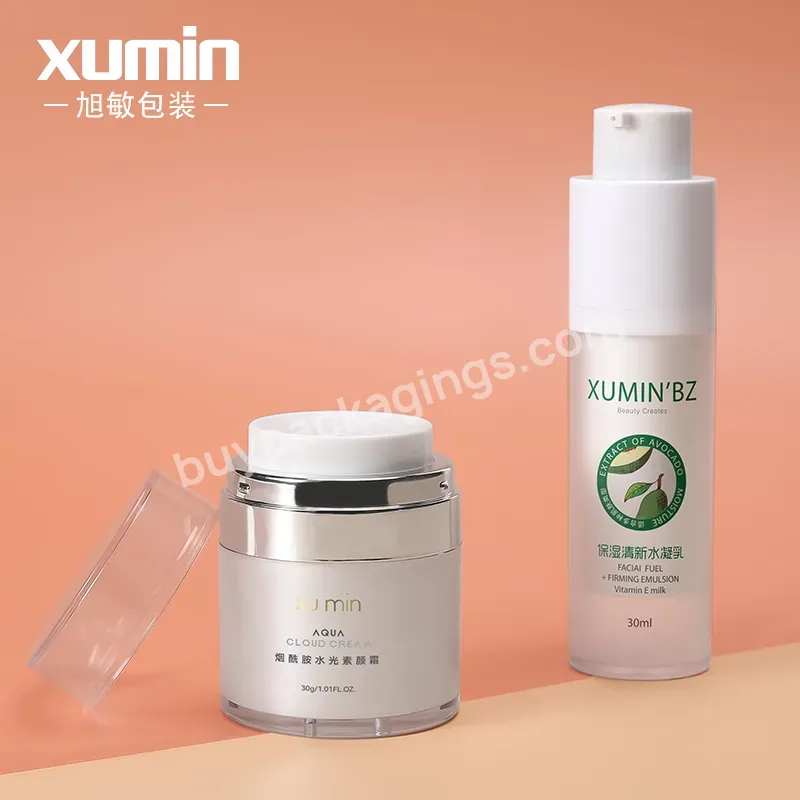 Luxury Cosmetics Airless Pump Bottles And Jars Set Eye Cream Container Face Cream Skincare Jar Airless Plastic Cream Bottle - Buy 30g Airless Foundation Bottle Face Cream Bottle,Custom 50ml Eco Friendly Airless Jars,White Frost 15g 50g 30ml Refill Sk