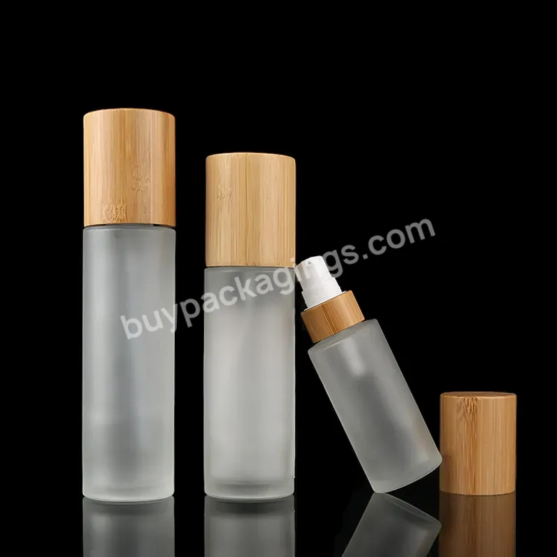 Luxury Cosmetics Packaging Glass Bottle Sets Bamboo Lid Cream Jar And Pump Spray Bottle Set Skin Care Face Cream Lotion Bottle - Buy Wooden Bamboo Cosmetics Packaging Glass Bottle Sets,Bamboo Lid Cream Jar And Pump Spray Bottle,Pump Spray Bottle Set
