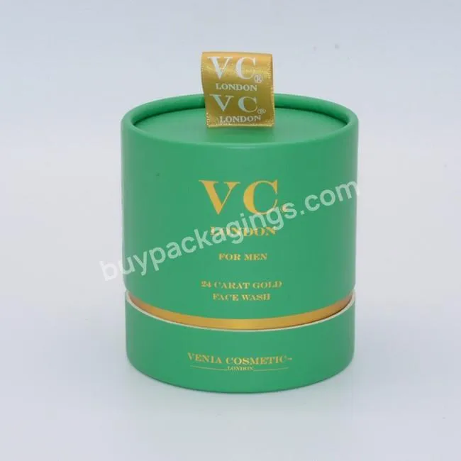 Luxury Custom Eco Friendly Round Small Paper Cardboard Cosmetic Gift Packaging Box With Ribbon