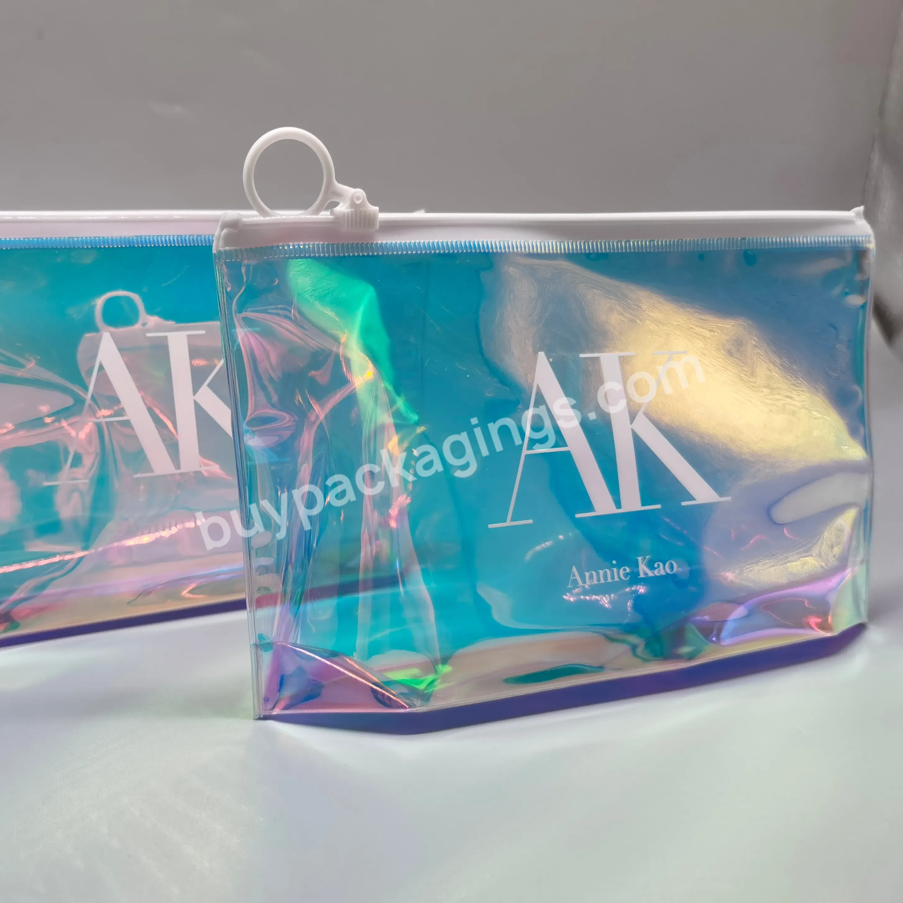 Luxury Custom Holographic Cosmetic Bag Pvc Clothing Packaging Plastic Seal Zipper Bag - Buy Holographic Cosmetic Bag,Plastic Saree Bags,Pvc Clothing Packaging.