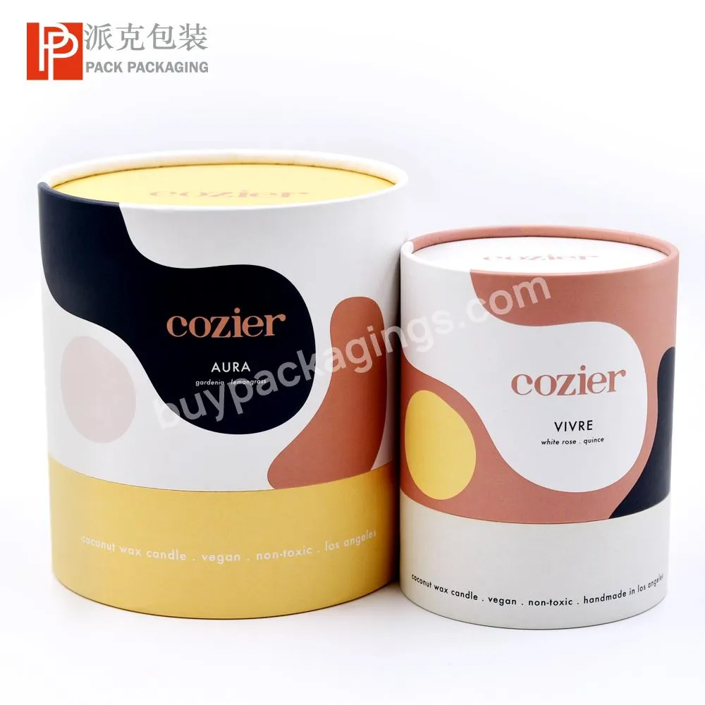 Luxury custom made cardboard candle paepr tube packaging container
