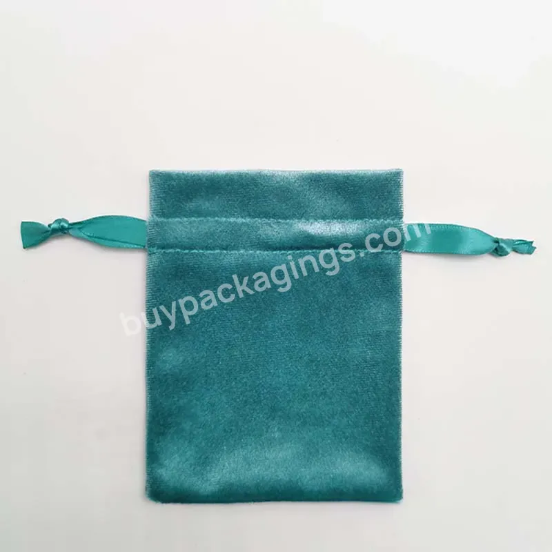 Luxury Custom Size Small Soft Velvet Gift Pouches Colorful Drawstring Packing Bag
