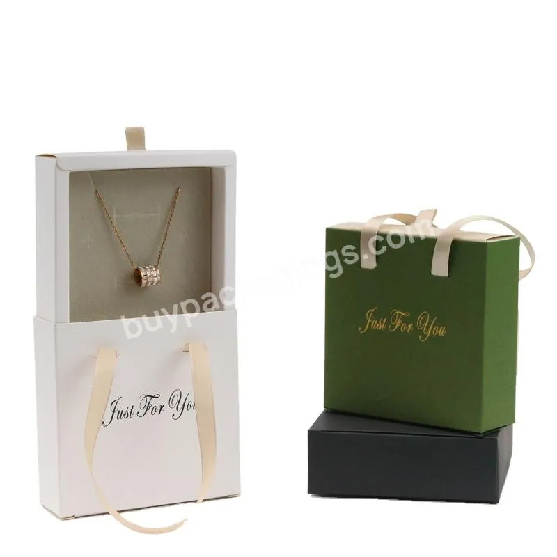 Luxury Customized Storage Travel Sublimation Jewelry Sliding  Packaging Ring Paper Drawer Gift Box Sets With Led Logo
