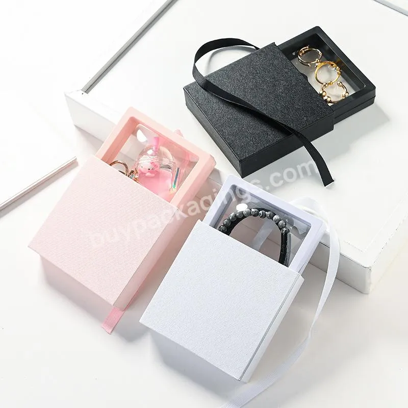 Luxury Customized Storage Travel Sublimation Jewelry Sliding  Packaging Ring Paper Drawer Gift Box Sets With Led Logo