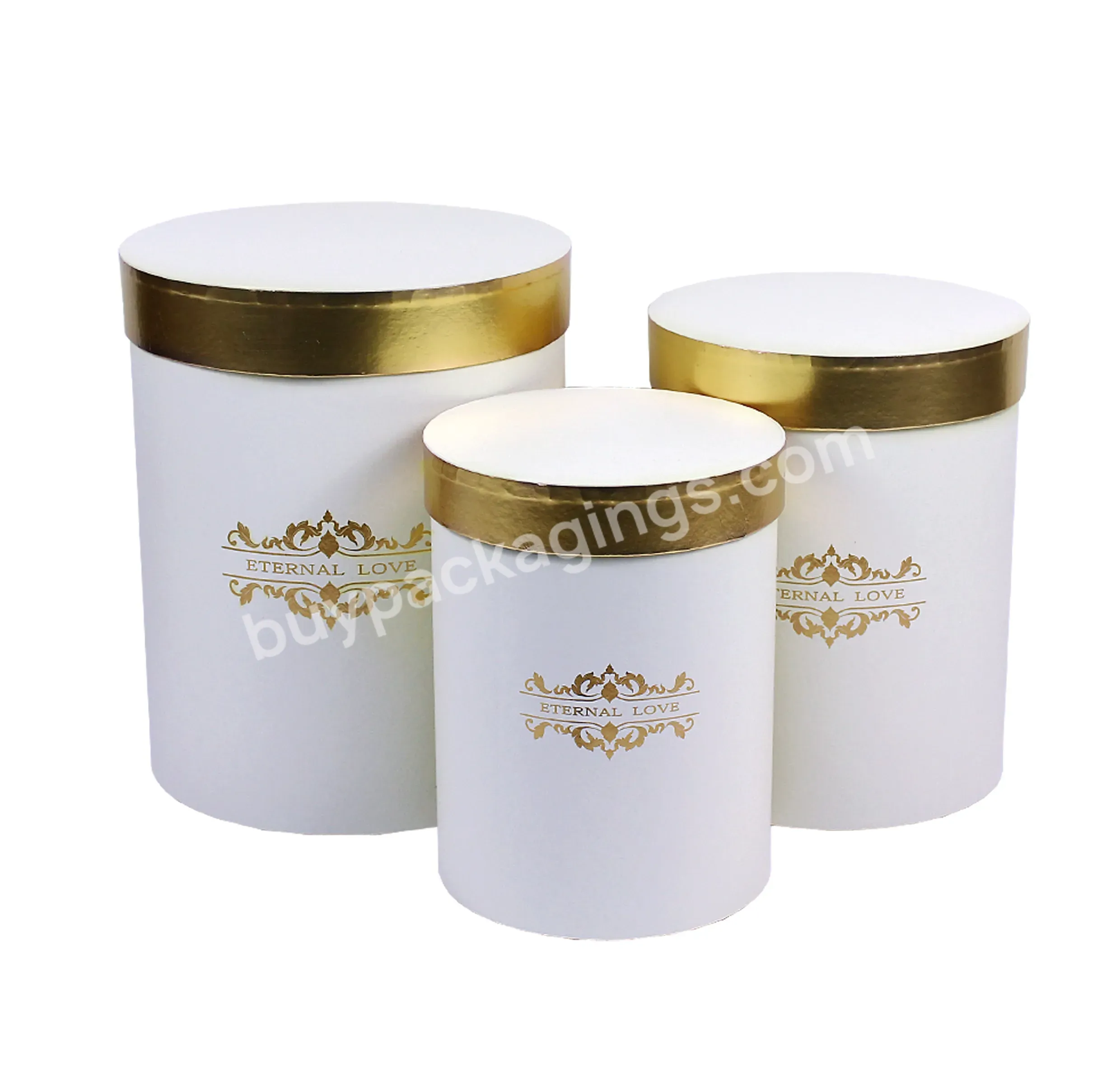 Luxury Cylindrical Rounded 3pcs/set Flower Gift Paper Box With Eternal Love Printed - Buy Cylindrical Rounded Flower Box,3pcs/set Flower Gift Paper Box,Paper Box With Eternal Love Printed.