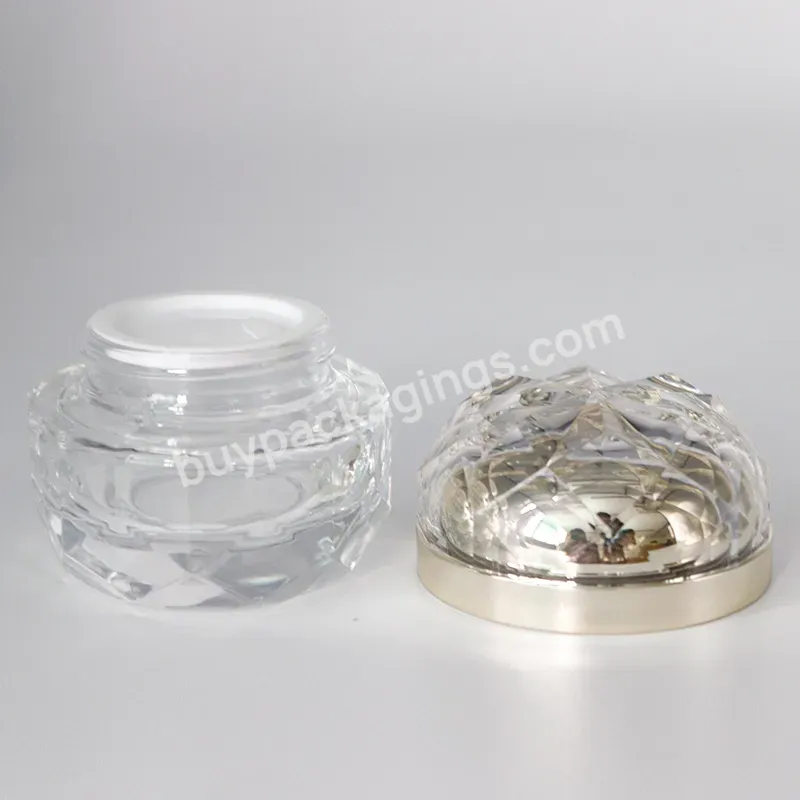 Luxury Empty Clear Acrylic Glass Jar 1oz 2oz 3oz Glass Cosmetic Jars For Body Cream - Buy Glass Jars For Face Cream,Italian Glass Jars,Cosmetics Cream Empty Bottle.
