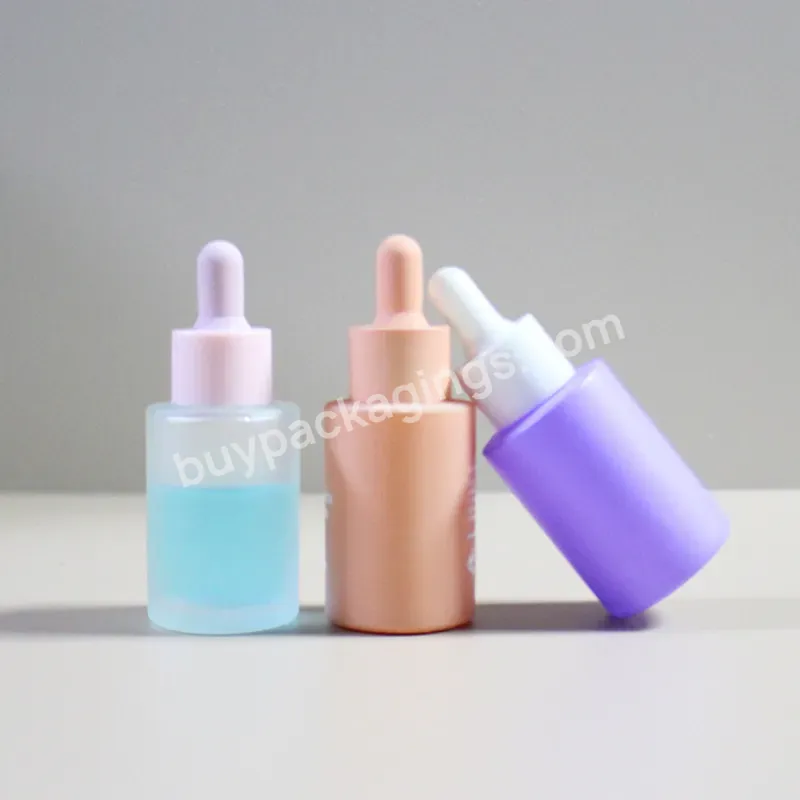 Luxury Empty Cosmetic 50ml Round Matte Frosted Face Serum 30ml 50ml 100ml Essential Oil Glass Dropper Bottle With Box - Buy Custom Macarons Skin Care Serum Bottle 30ml Glass Dropper Bottle,Luxury Empty Hair Essential Oil Bottles 30ml 50ml 1oz 2oz Ski
