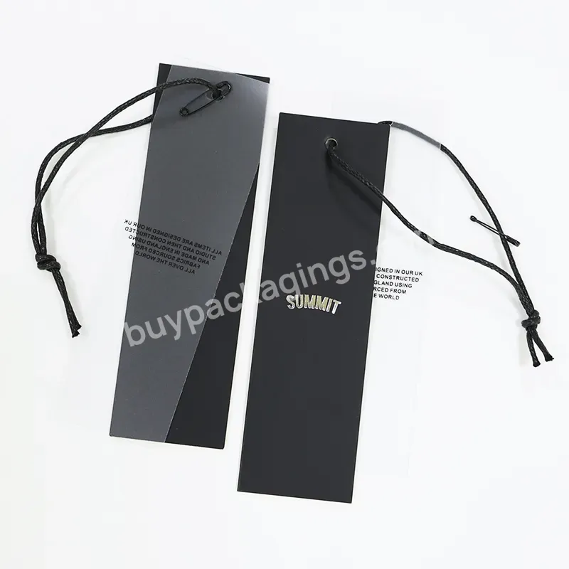 Luxury Foil Oem Logo Black Cardboard Hand Tag Pvc Hang Tag With Buckle Pin Wax String - Buy Black Hang Tag String,Pvc Hang Tag,Foil Hang Tag.