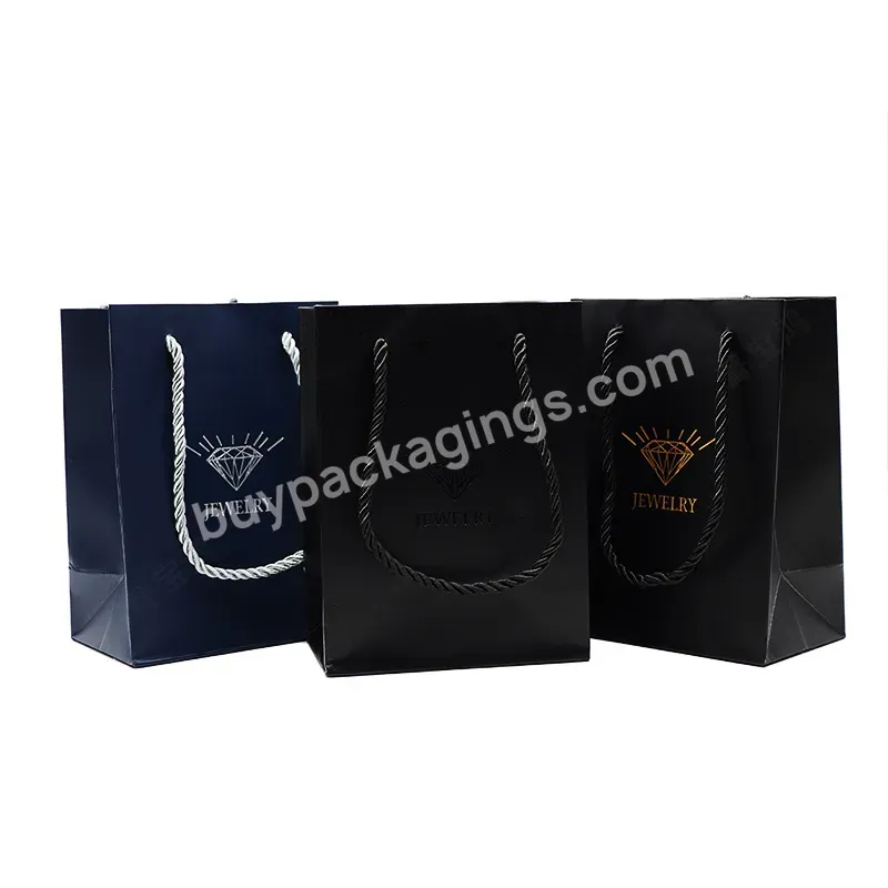 Luxury Gold Sliver Stamping Pattern Custom Black Jewelry Packaging Portable Gift Paper Bag With Your Logo - Buy Paper Bag Custom Jewelry Gift Bag Gift Package Bag,Jewelry Cosmetic Gift Clothing Shopping Paper Bag,Jewelry Paper Bag Packaging For Packaging.