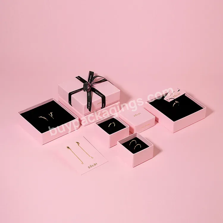 Luxury Jewelry Box With Lids Custom Necklace Box Pink Two Piece Jewelry Box - Buy Jewelry Box With Lids,Custom Necklace Box,Two Piece Jewelry Box.