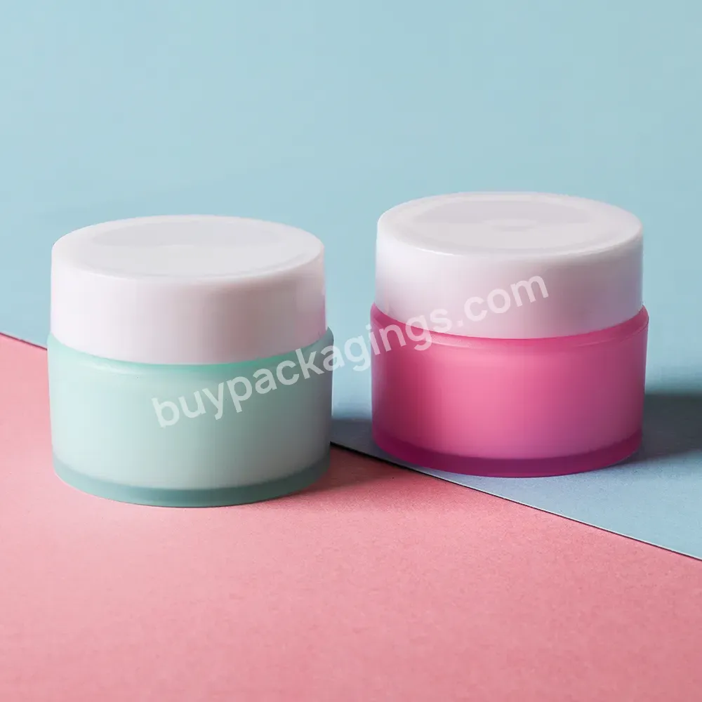 Luxury Nice 10g 15g Frosted Pink Blue Double Wall Pp Plastic Skin Care Product Container Cosmetic Cream Small Lotion Jar Bottle - Buy Pp Plastic Bottle,Pp Plastic Jar Bottle,Plastic Jar.