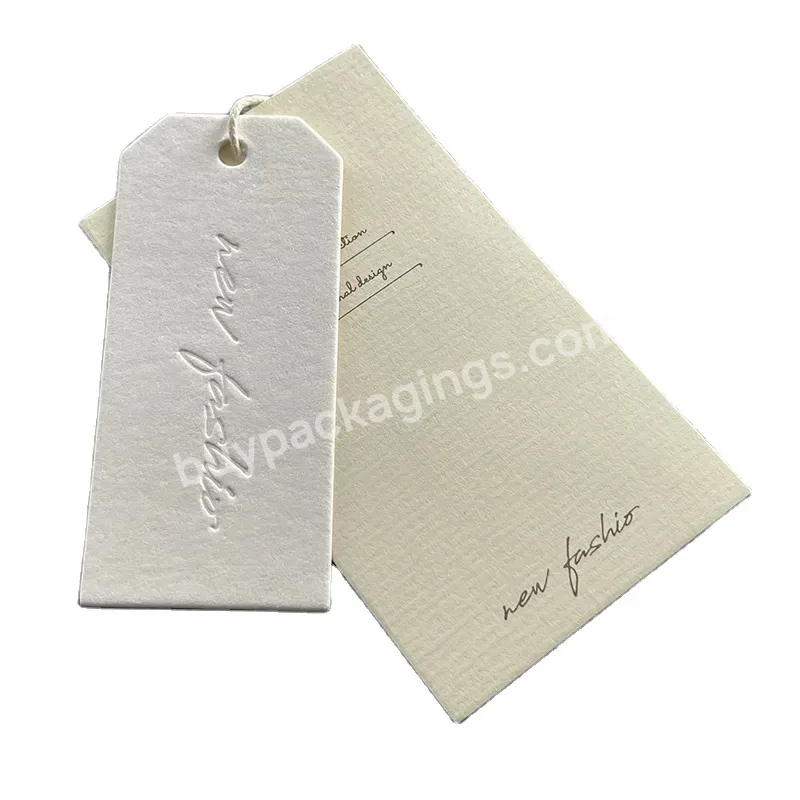Luxury Paper Embossed Golden Stamping Logo Hang Tags Clothing Paper Hang Tag For Store