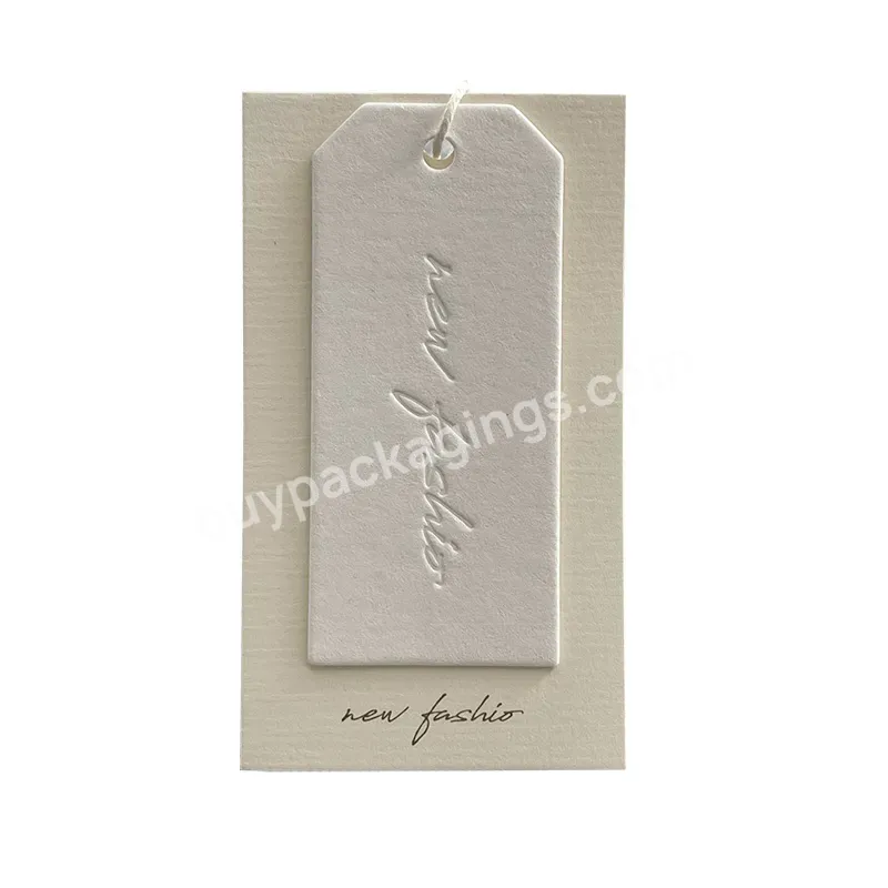 Luxury Paper Embossed Golden Stamping Logo Hang Tags Clothing Paper Hang Tag For Store