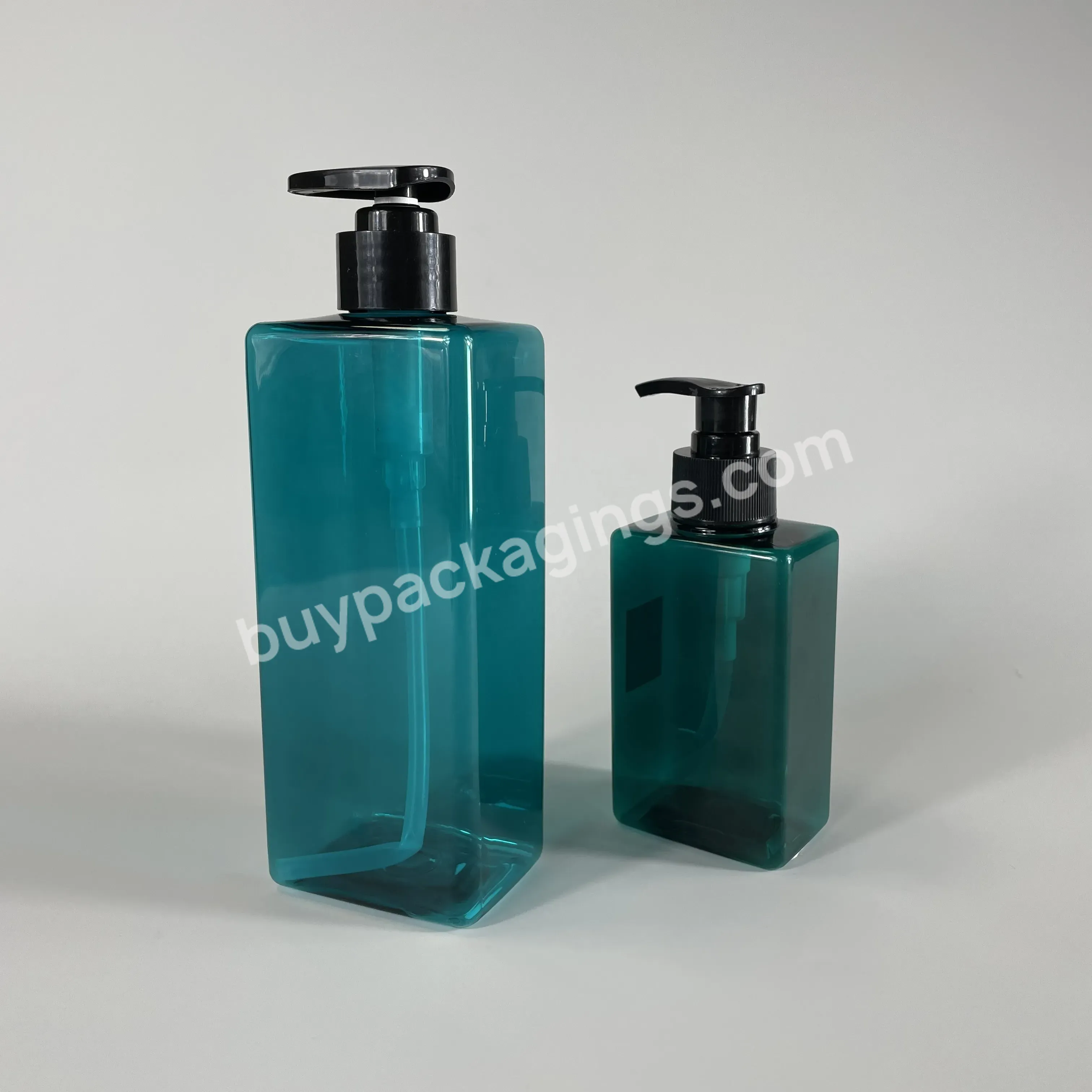 Luxury Plastic Hand Wash Bottle With Lotion Pump Green Square Plastic Shampoo Bottle - Buy Shampoo Bottle,200ml 500ml Luxury Plastic Hand Wash Bottle With Lotion Pump Green Square Plastic Shampoo Bottle,Square Plastic Shampoo Bottle.