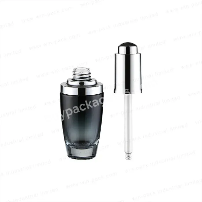 Luxury Press Glass Bottle 15ml 30ml Gradient Round Frosted Glass Dropper Container Bottle Eco Friendly Lotion Pump Bottle - Buy Dropper Container,Dropper Bottle,Luxury Glass Bottle.