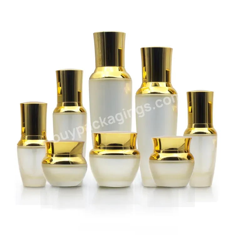 Luxury Skincare Packaging Cosmetic Bottle Sets 20 30 50g 100 120 Ml Glass Frosted Lotion Bottle Glass Cosmetic Packaging Bottle - Buy Cosmetic Packaging Bottle Set,Glass Packaging Bottle,Skincare Bottle And Jar.