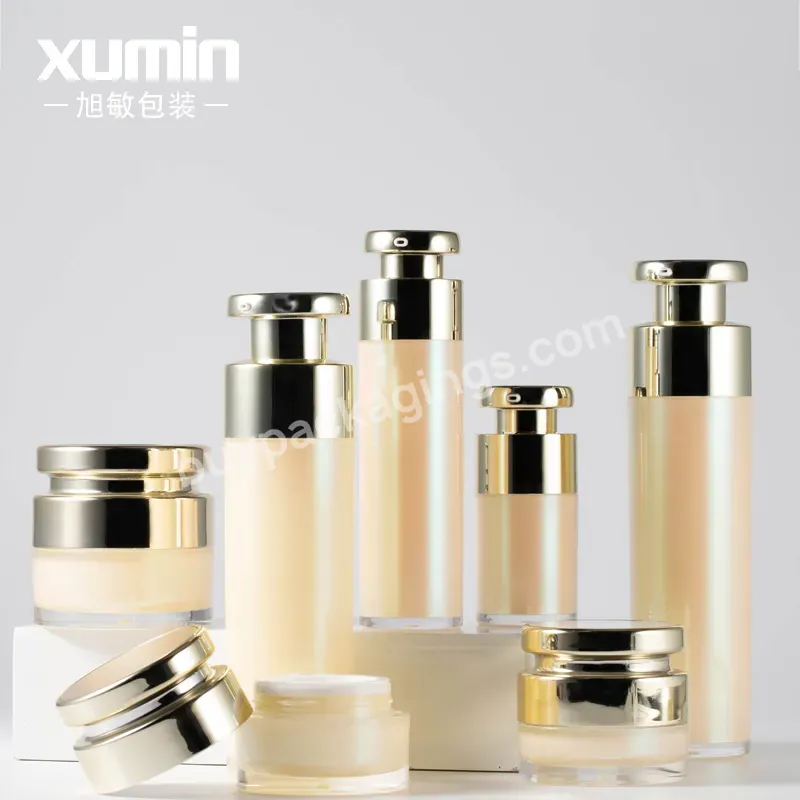 Luxury Skincare Plastic Bottles Cosmetic Packaging Pump Borrles And Jar Set For Cream Lotion - Buy Cosmetic Container Set Plastic Bottle And Jar,Screen Printing Ps Pump Bottle And Face Cream Jar For Skin Care Packaging,Luxury Lotion Pump Bottle And E