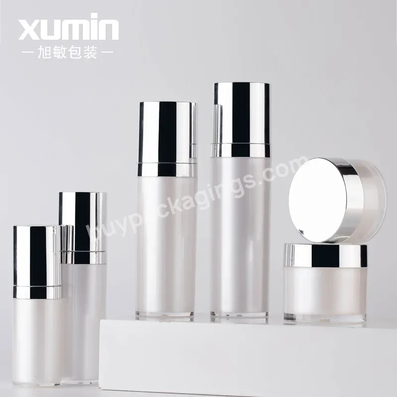 Luxury Skincare Plastic Bottles Cosmetic Packaging Pump Borrles And Jar Set For Cream Lotion - Buy Cosmetic Container Set Plastic Bottle And Jar,Ps Bottle And Face Cream Jar For Skin Care Packaging,Luxury Lotion Pump Bottle And Eye Cream Jar For Pers