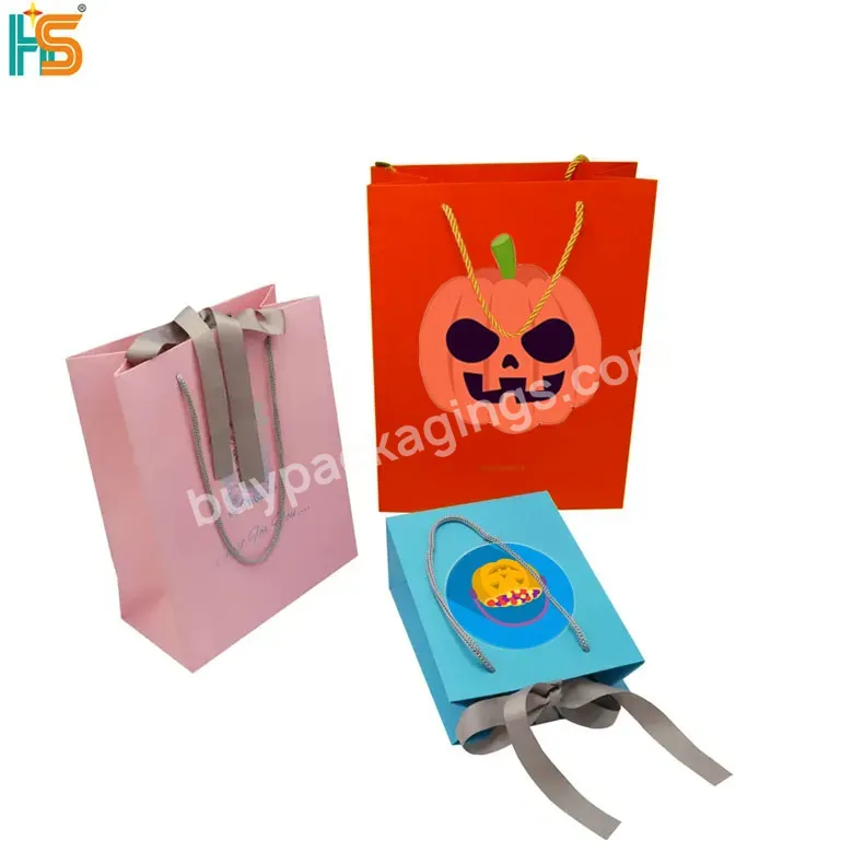 Luxury Small Food Bag Packaging Personalized Printed Pumpkin Halloween Candy Gift Paper Bag - Buy Halloween Gift Bags,Halloween Candy Bag,Halloween Paper Bag.