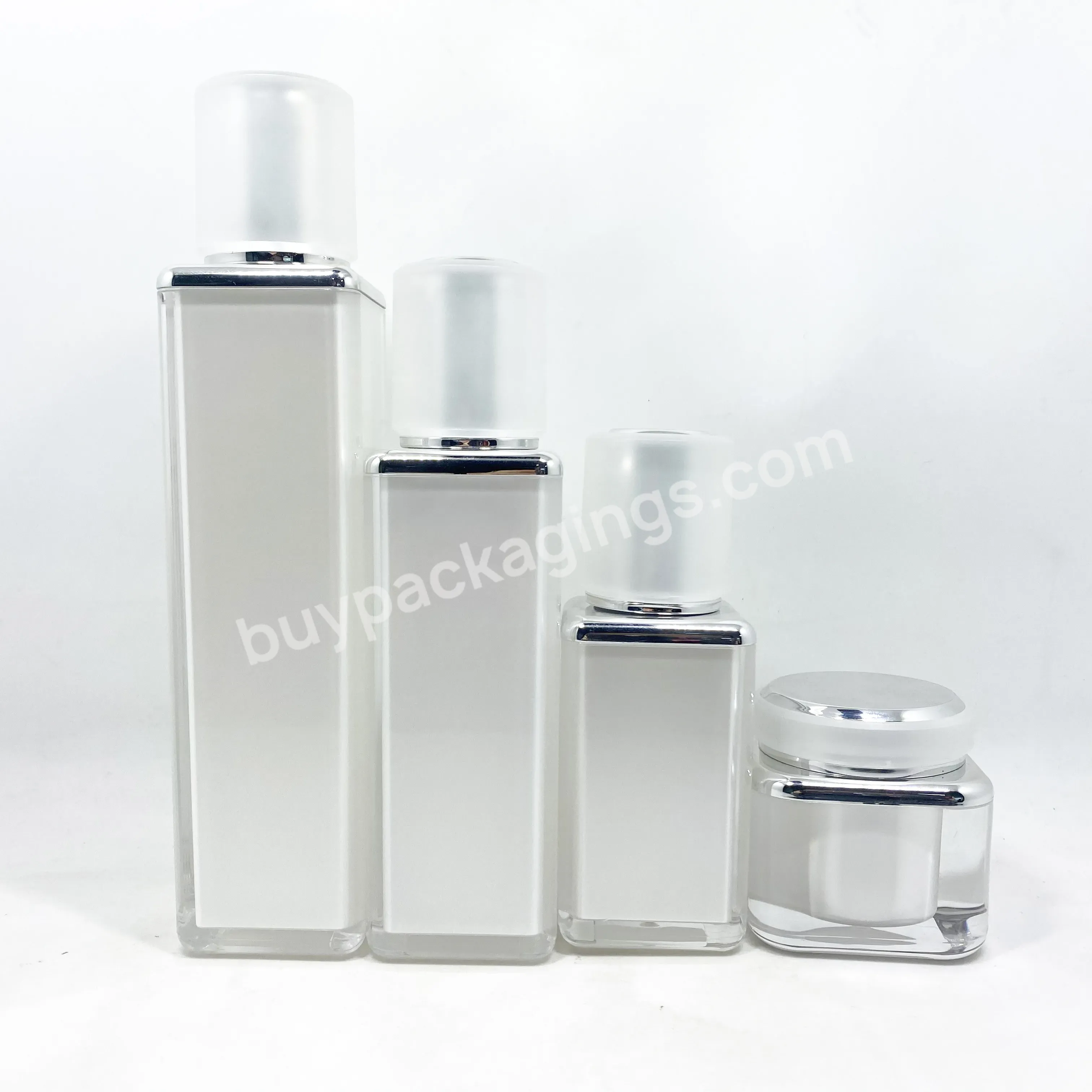 Luxury Square Cosmetic Bottle Plastic Lotion Bottles With Pump Acrylic Cosmetic Bottles And Jars - Buy Luxury Acrylic Cosmetic Jars,Square Cosmetic Bottle And Jar,Acrylic Lotion Bottles With Pump.