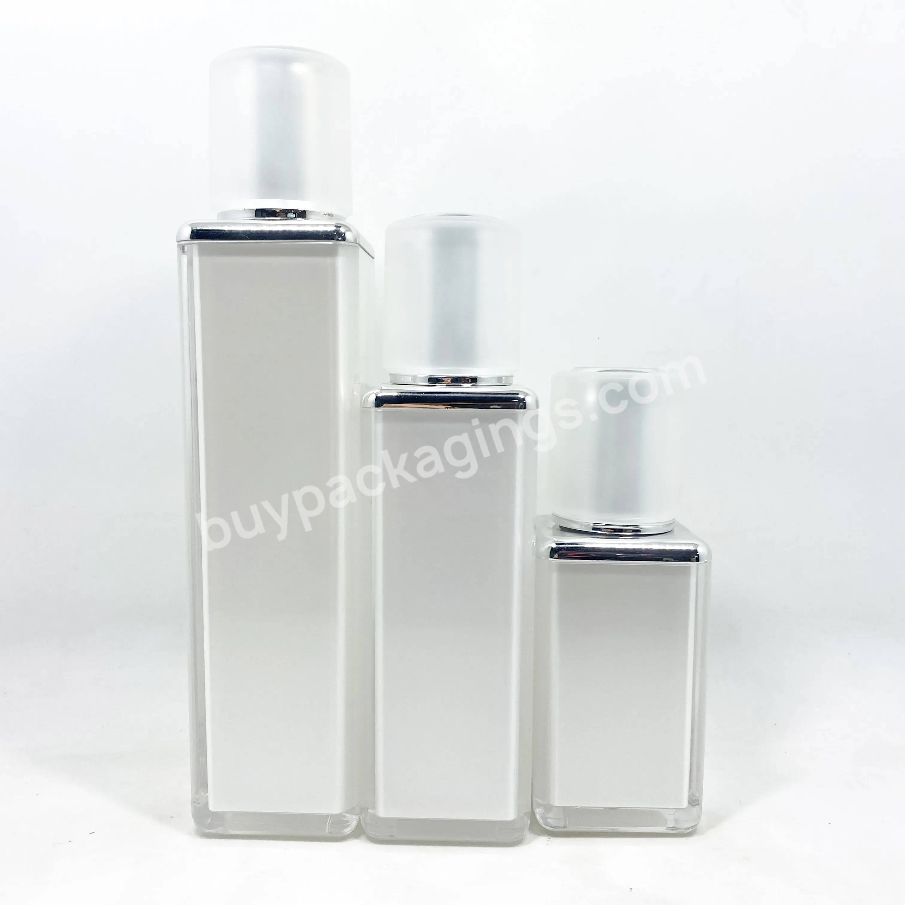 Luxury Square Cosmetic Bottle Plastic Lotion Bottles With Pump Acrylic Cosmetic Bottles And Jars - Buy Luxury Acrylic Cosmetic Jars,Square Cosmetic Bottle And Jar,Acrylic Lotion Bottles With Pump.