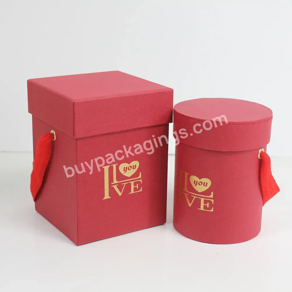 Luxury Square Round Shaped 2pcs/set Flower Gift Box Velvet Box With Polyester Ribbon - Buy Square Round Shaped Flower Gift Box,2pcs/set Flower Gift Box,Velvet Box With Polyester Ribbon.