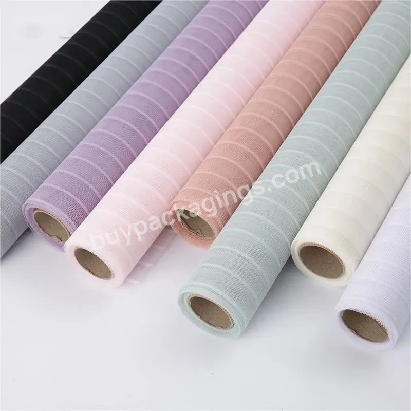 Luxury Stripe Pattern 50cm*5y Flower Wrapping Paper Mesh Bouquet Supplies Party Decoration For Florist Wrapper - Buy Stripe Pattern 50cm*5y Flower Wrapping Paper Mesh,Bouquet Supplies Party Decoration,Flower Wrapping Paper Mesh For Florist Wrapper.