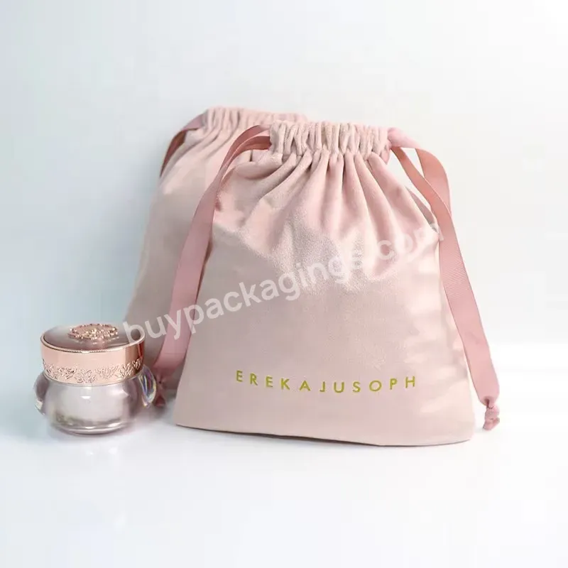 Luxury Super Soft Pink Velvet Pouch For Jewelry Customized Drawstring Velvet Dust Gift Cosmetic Packaging Bag - Buy Velvet Pouch For Cosmetic,Drawstring Velvet Cosmetic Bag,Velvet Pouch Customized.