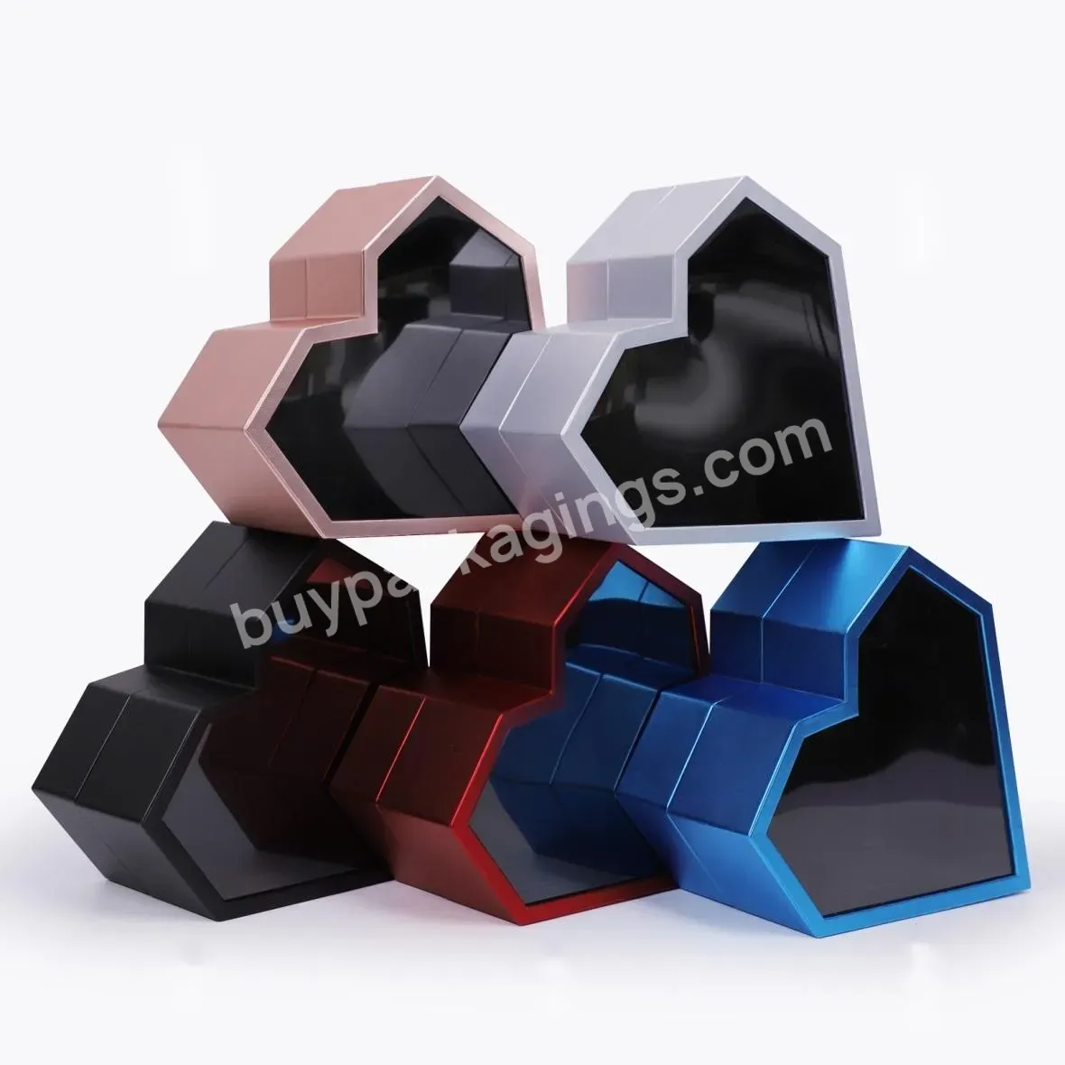 Luxury Surface Heavy Metallic Finished Gift Box Heart Shaped Flower Box With Transparent Cover - Buy Surface Heavy Metallic Finished Gift Box,Heart Shaped Flower Box,Flower Box With Transparent Cover.