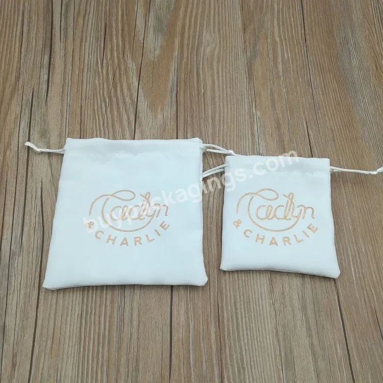 Luxury White Jewelry Gift Pouch Suede Drawstring Packaging Bags
