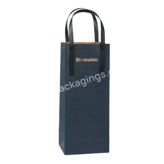 Luxury Wine Packaging Gift Thick Kraft Craft Paper Shopping Retail Carry Tote Bag With Handle - Buy Black Kraft Paper Bag,Paper Bags With Handles,Paper Shopping Retail Carry Bag.