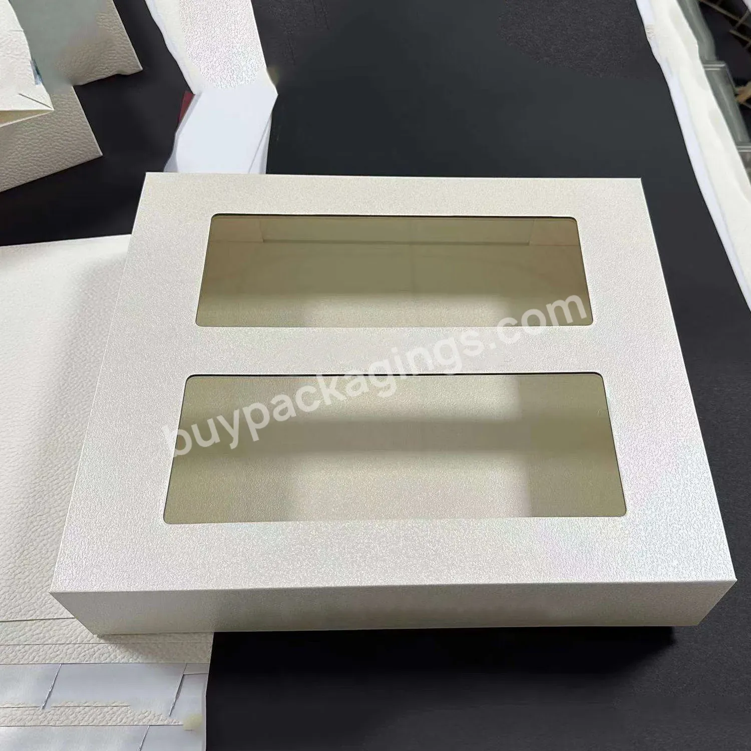 Magnetic Lid Closure Gift Box Packaging Foldable Folding Paper Box With Clear Window
