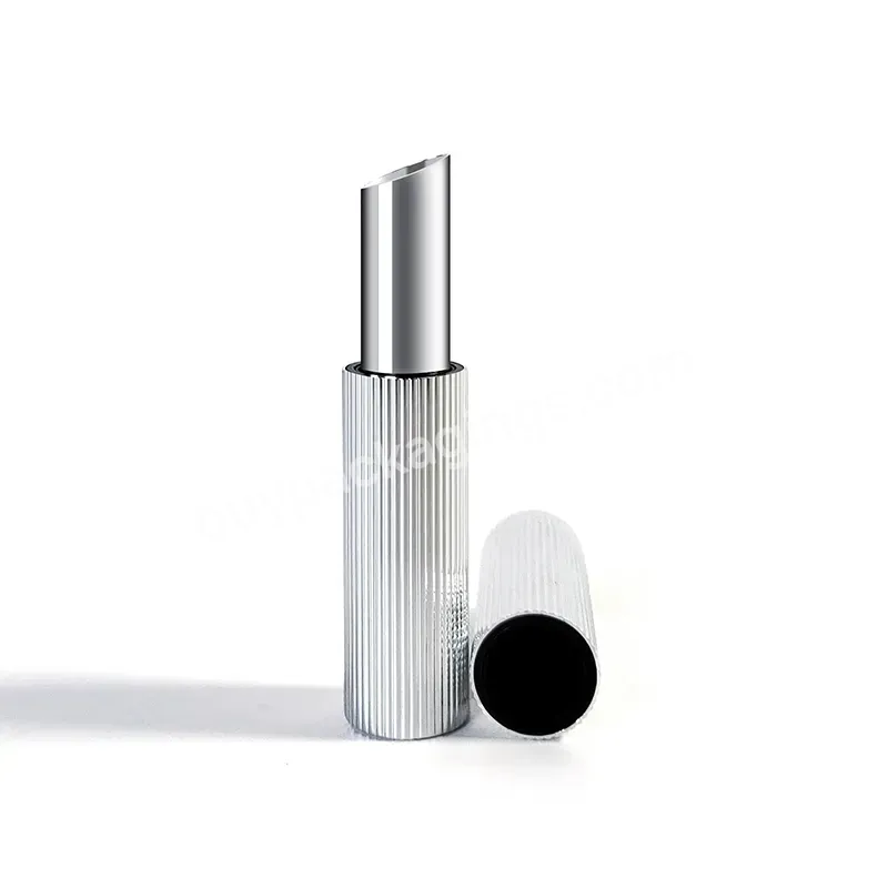 Magnetic Luxury Silver Round Lipstick Containers Manufacturer Custom Lipstick Tube Lip Balm Container - Buy Silver Lipstick Tubes,Aluminium Lipstick Tube,Round Pop Up Lipstick Gradient Tubes.