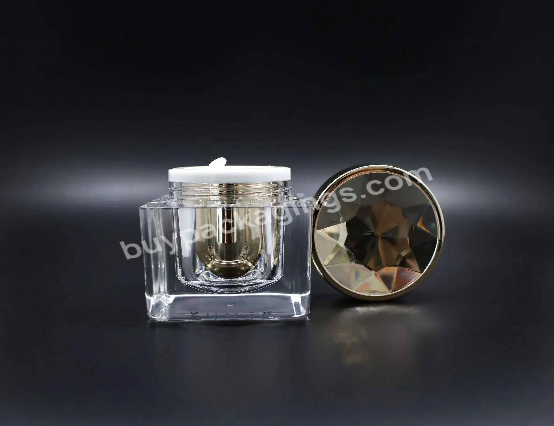 Makeup Jars Wholesale Containers Clear Square Acrylic Plastic 30g 50g Luxury Face Cream Cosmetic Packaging Emballage Cosmetic - Buy Plastic Body Material And Acrylic Plastic Type Acrylic Jars For Cosmetics,15g Mini Eye Cream Traveling Acrylic Jar Wit