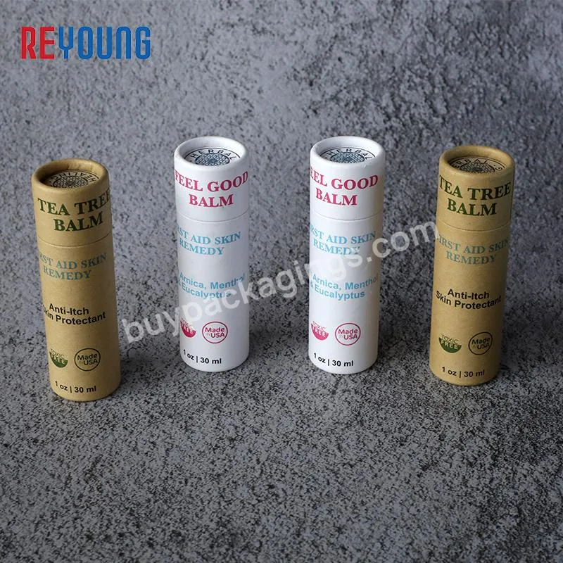 Manufacture Biodegradable Recycled Cardboard Chapstick Lip Balm  Lip Gloss Push Up Paper Tube