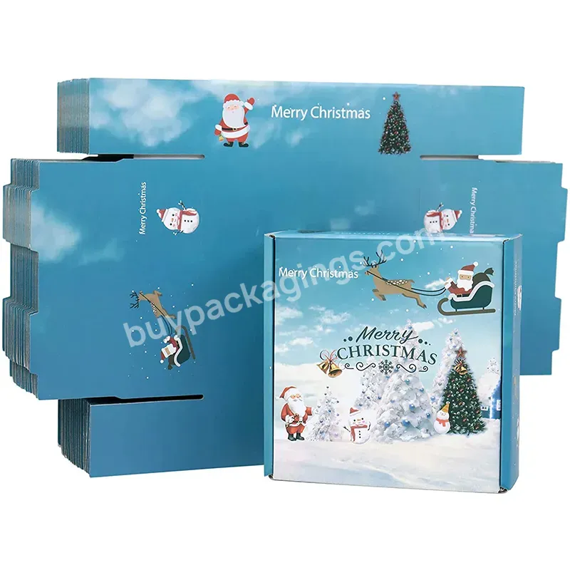 Manufacture Customizable Logo Print Christmas Decorations Corrugated Paper Mailer Blue Boxes - Buy Eco Friendly Mailer Box Packaging Shipping Boxes Custom Logo,Kraft Packaging Eco Friendly Packaging Subscription Box Packaging,Paper Box Packaging Cust