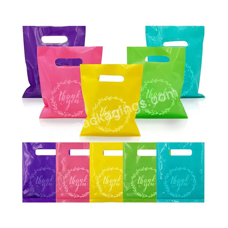 Manufacture Free Designed Logo Pe Plastic Handled Die Cut Shopping Clothing Colorful Plastic Packaging Bags - Buy Plastic Shopping Bags,Die Cut Handle Shopping Bag,Shopping Bag.