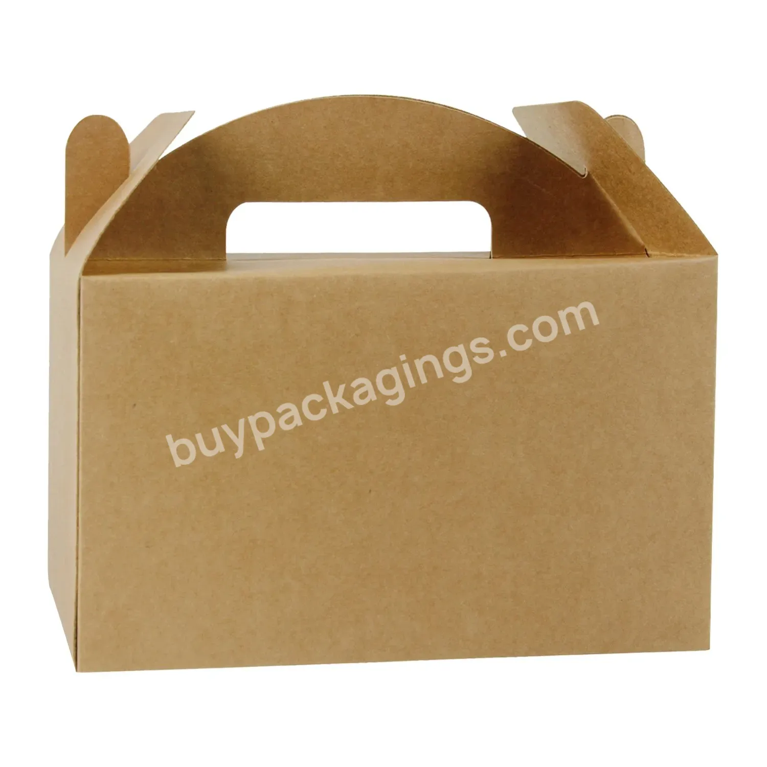 Manufacture Large Fluted Kraft Gift Box With Handle With Clear Pvc Window Printed With Your Own Logo - Buy Gift Box With Handle,Kraft Gift Box Packaging,Kraft Paper Gift Box.