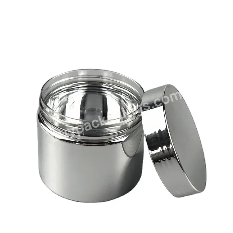 Manufacturer Cosmetic Pet Jar Uv Silver Metallic Cream Container 6oz 8oz - Buy Plastic Bottle,Cream Jar,Round Jar.