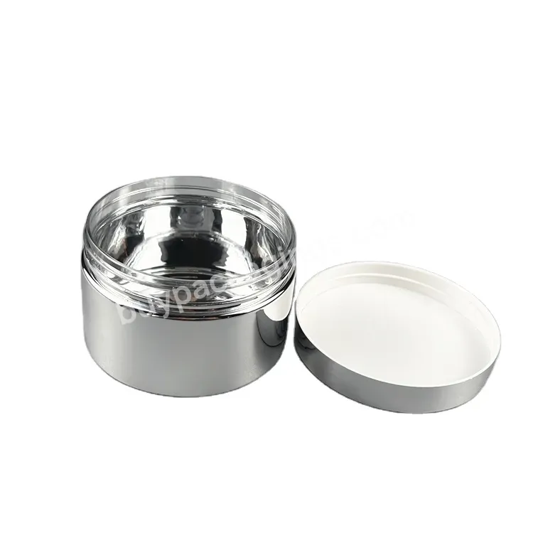 Manufacturer Cosmetic Pet Jar Uv Silver Metallic Cream Container 6oz 8oz - Buy Plastic Bottle,Cream Jar,Round Jar.