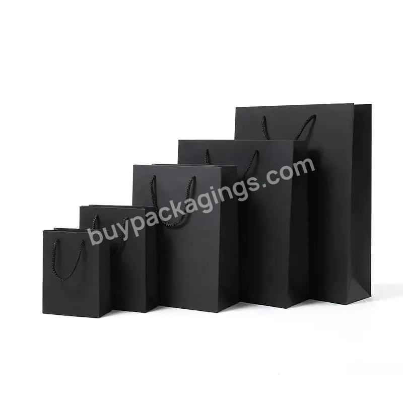 Manufacturer Custom Design Size Kraft Shopping Paper Bag With Black Ribbon Handle - Buy Paper Shipping Bag,Paper Shipping Bag For Clothing,Kraft Shopping Paper Bag With Black Ribbon Handle.