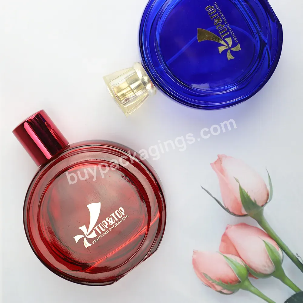 Manufacturer Custom Multi-capacity Luxury Round Colour Trendy Glass Perfume Empty Bottle With Spray Pump