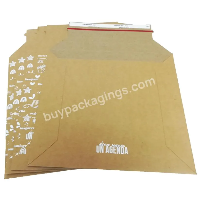 Manufacturer Custom Rigid Hard Cardboard Envelope Delivery A4 A5 Document Paper Shipping Envelope