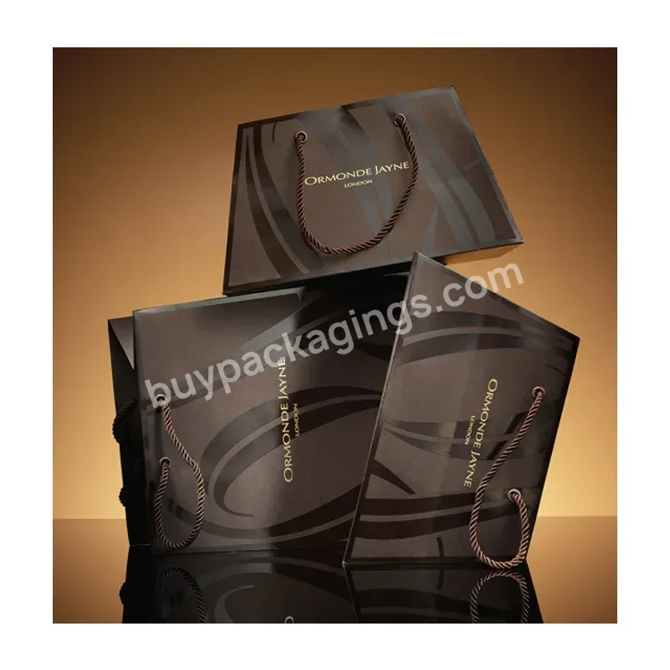 Manufacturer Customized Colored Black Boutique Pp Rope Handle Premium Paper Gift Shopping Bag With Logo For Clothing Underwear - Buy Pp Rope Handle Paper Bag,Rope Handle Paper Bag,Pp Rope Handle Gift Shopping Paper Bag.