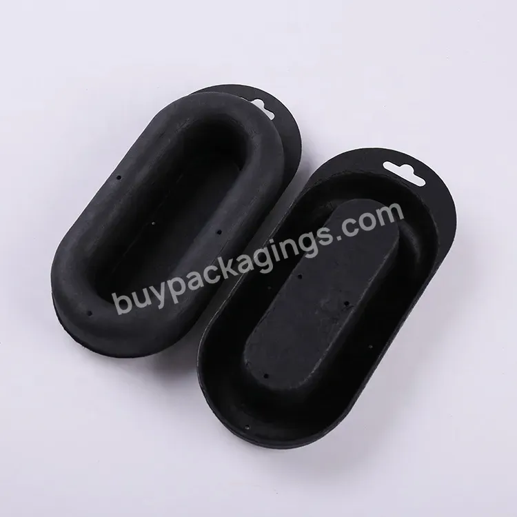 Manufacturer Of Custom Sugarcane Fiber Molded Packaging Tray Black Pulp Mold Box With Hook - Buy Custom Packaging Tray,Sugarcane Fiber Tray,Pulp Mold.