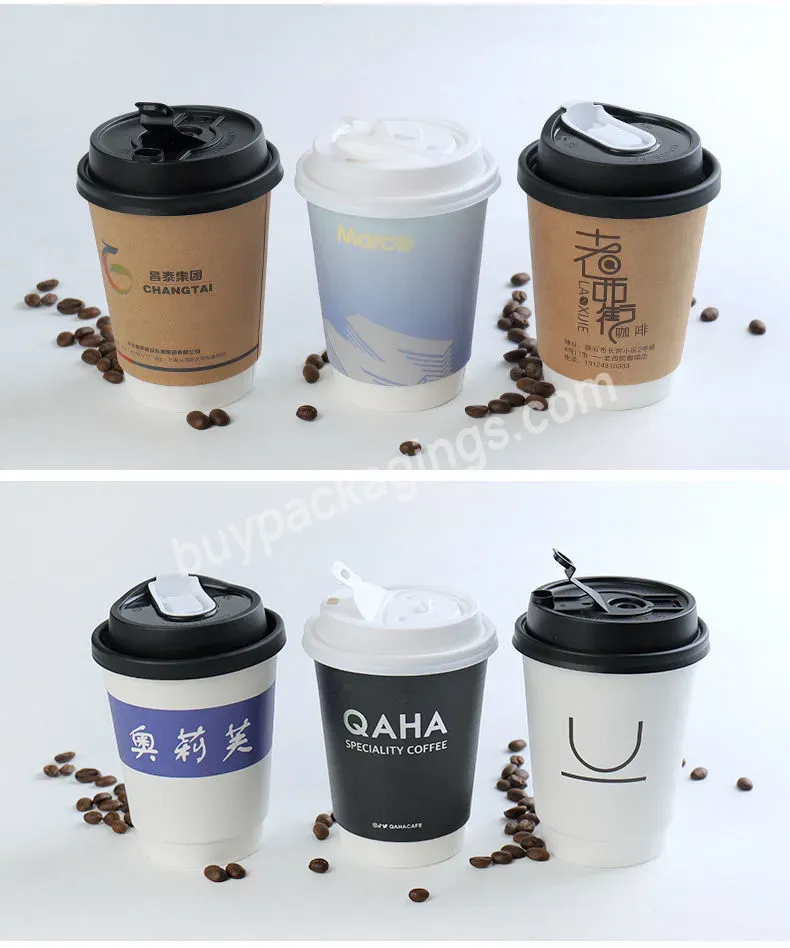 Manufacturer Take Way Hot Biodegradable Disposable Paper Coffee Cups Custom Logo Big Paper Cup Wholesale
