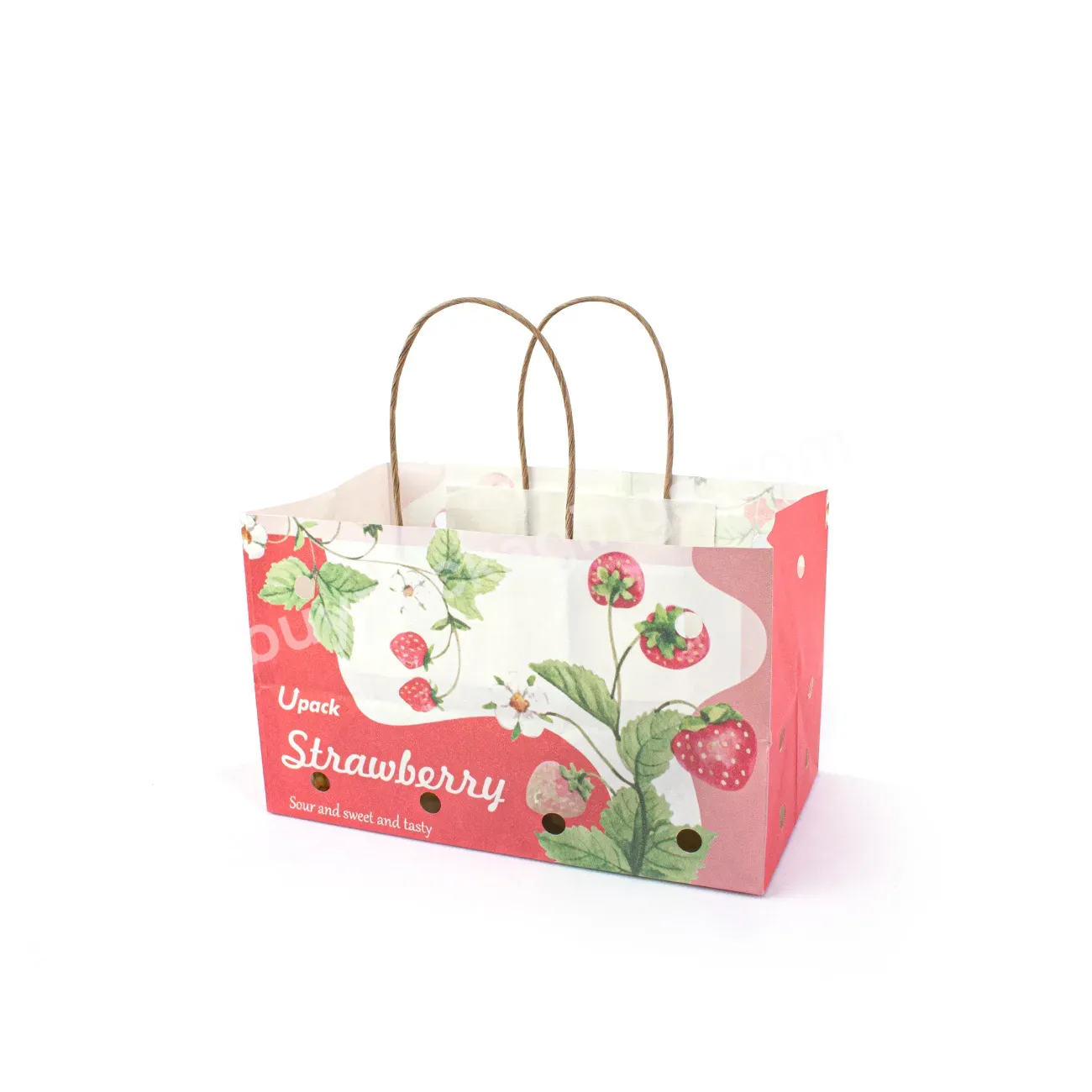 Manufacturer Wet Strength Cherry Tomato Paper Bag With Ventilation And Twisted Handle - Buy Cherry Tomato Paper Bag,Paper Bag With Ventilation,Wet Strength Paper Bag With Ventilation.