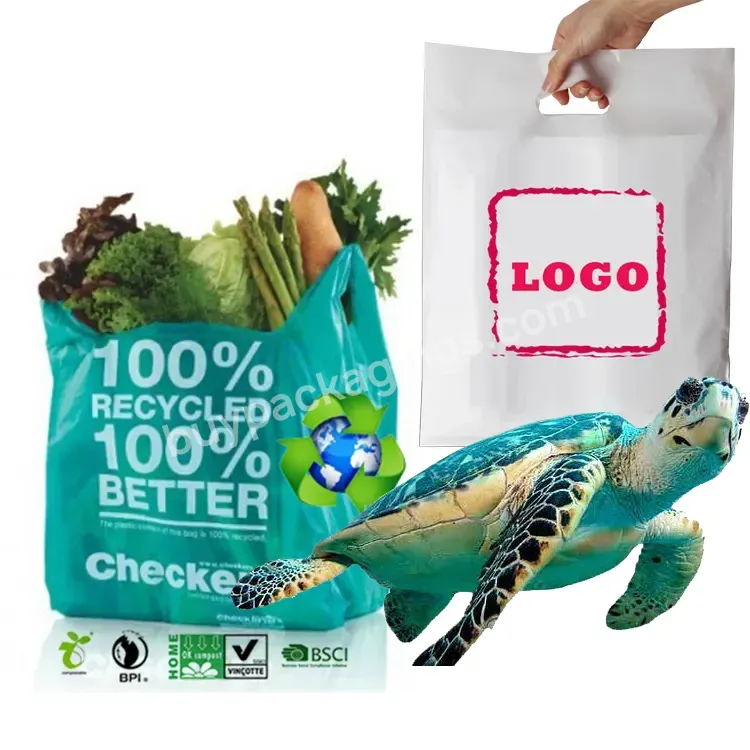 Manufacturer Wholesale Compostable Recyclable Recycled Corn Starch 100% Biodegradable Bags Shopping Plastic Bags Die Cut Handle - Buy Biodegradable Plastic Bags,Biodegradable Shopping Plastic Bags,Soluble Bag.