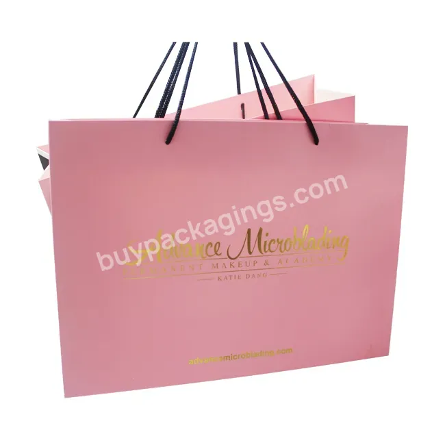 Manufacturer Wholesale Makeup Paper Bag Custom Logo Printing Pink Shopping Packaging Bags - Buy Pink Packaging Bag,Pink Shopping Bags,Makeup Bag Custom Logo Printing Pink Makeup Bag.